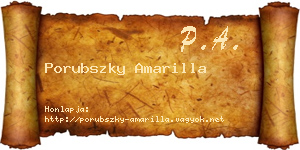 Porubszky Amarilla névjegykártya